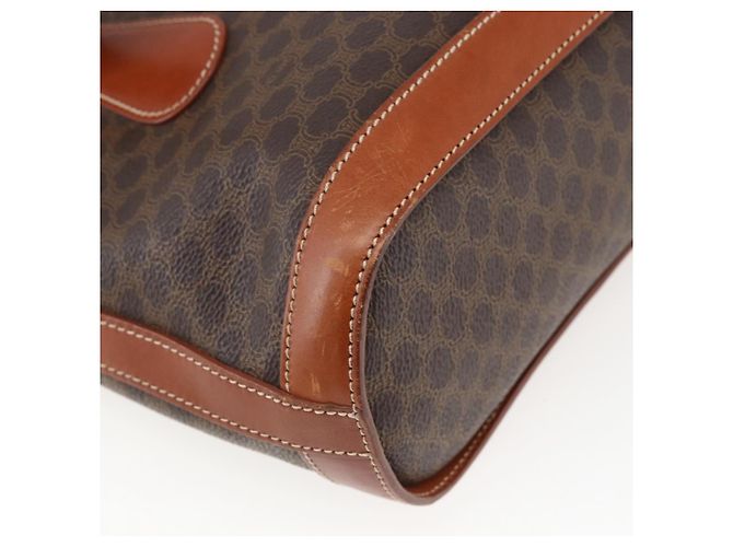 Céline Borsa a mano in tela Macadam CELINE in pelle PVC marrone oro Auth gh1781 D'oro - vista 13