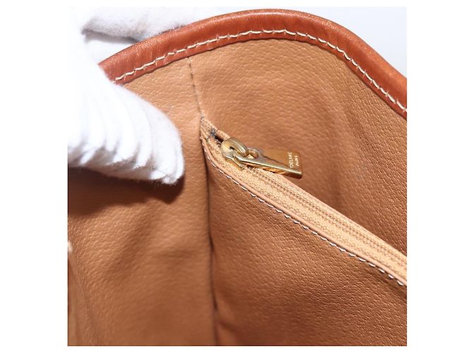 Céline Borsa a mano in tela Macadam CELINE in pelle PVC marrone oro Auth gh1781 D'oro - vista 18