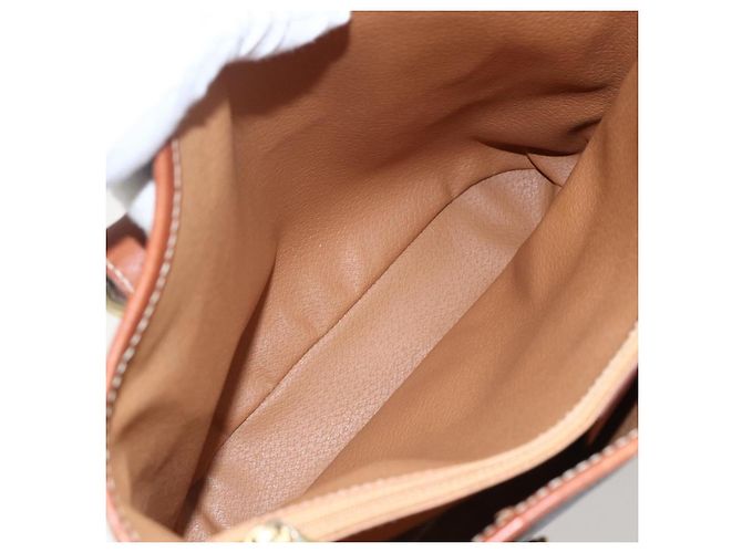 Céline Borsa a mano in tela Macadam CELINE in pelle PVC marrone oro Auth gh1781 D'oro - vista 20