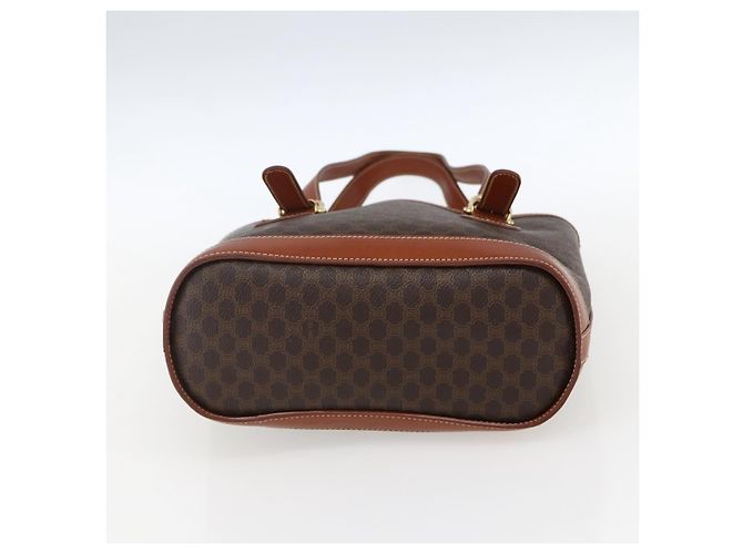 Céline Borsa a mano in tela Macadam CELINE in pelle PVC marrone oro Auth gh1781 D'oro - vista 9