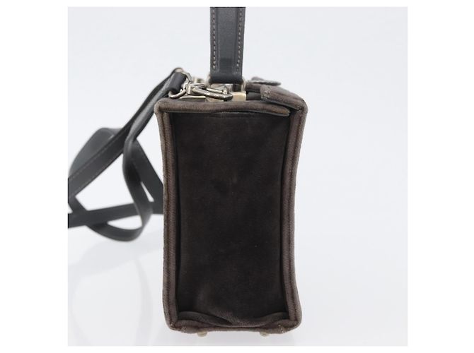 Borsa a Spalla FENDI Velluto Grigio Argento Auth bs33575 Marrone - vista 4