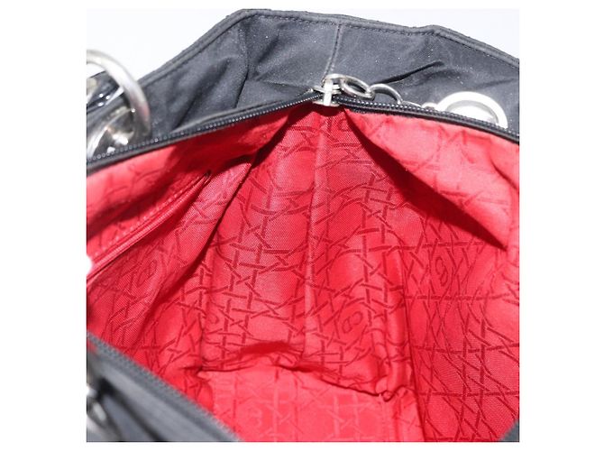 Sac à main Canage en nylon noir et argent Christian Dior Auth bs32773 Argenté - vue 18