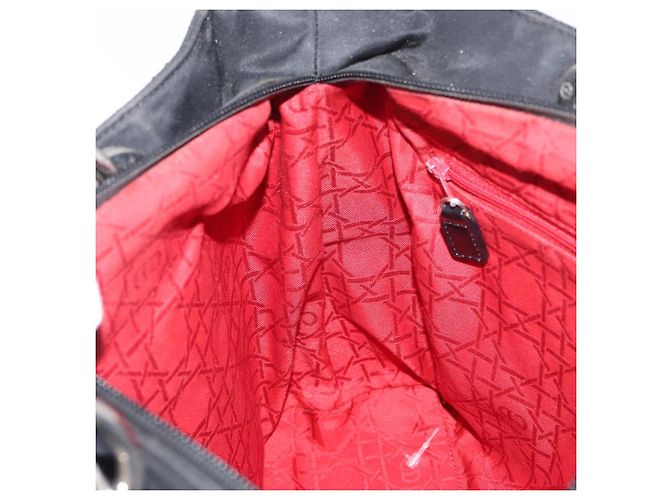 Sac à main Canage en nylon noir et argent Christian Dior Auth bs32773 Argenté - vue 19