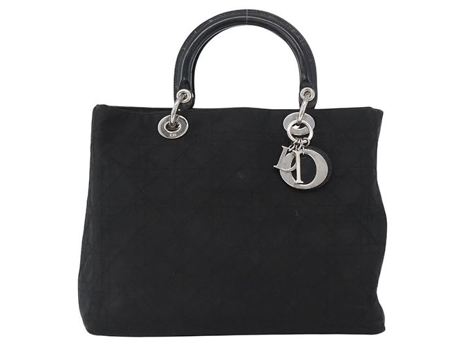 Sac à main Canage en nylon noir et argent Christian Dior Auth bs32773 Argenté - vue 2