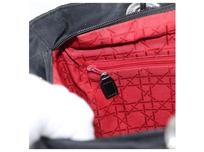 Sac à main Canage en nylon noir et argent Christian Dior Auth bs32773 Argenté - vue 20