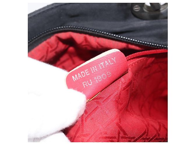 Sac à main Canage en nylon noir et argent Christian Dior Auth bs32773 Argenté - vue 22