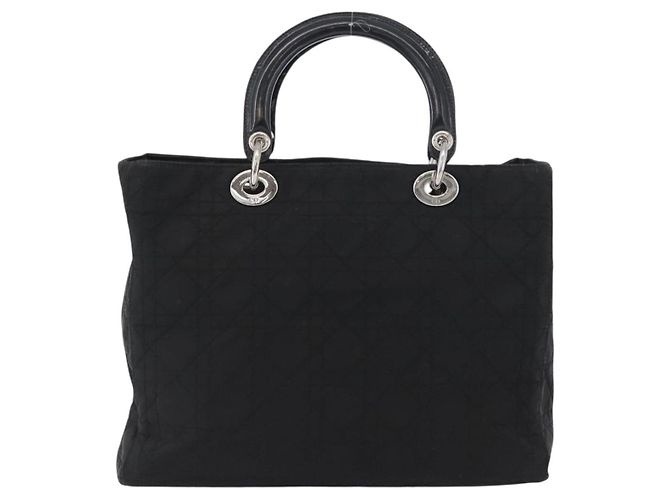 Sac à main Canage en nylon noir et argent Christian Dior Auth bs32773 Argenté - vue 3