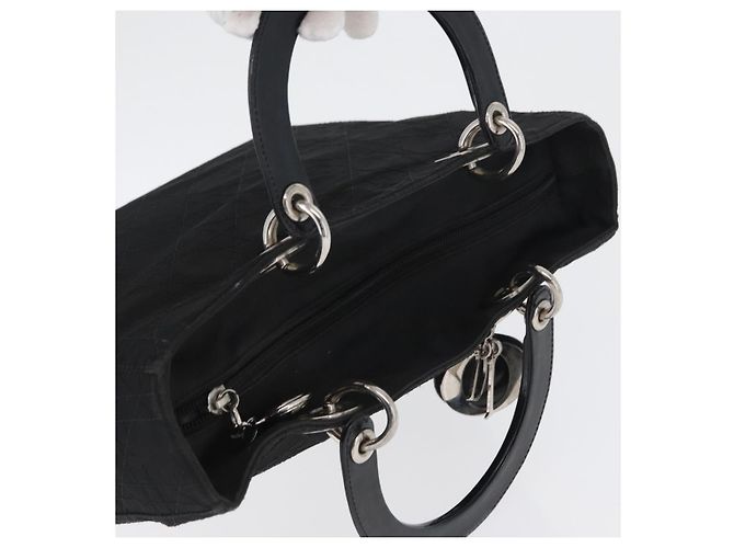 Sac à main Canage en nylon noir et argent Christian Dior Auth bs32773 Argenté - vue 6
