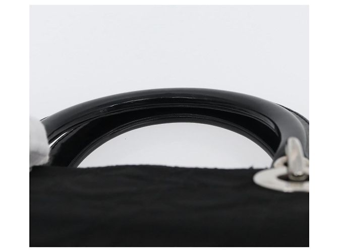 Sac à main Canage en nylon noir et argent Christian Dior Auth bs32773 Argenté - vue 8