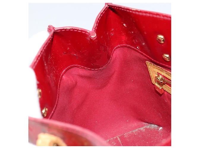 LOUIS VUITTON Borsa a Mano Monogram Vernis Reade PM Pomme D'amour M91990 Auth ka2730 Rosso - vista 20