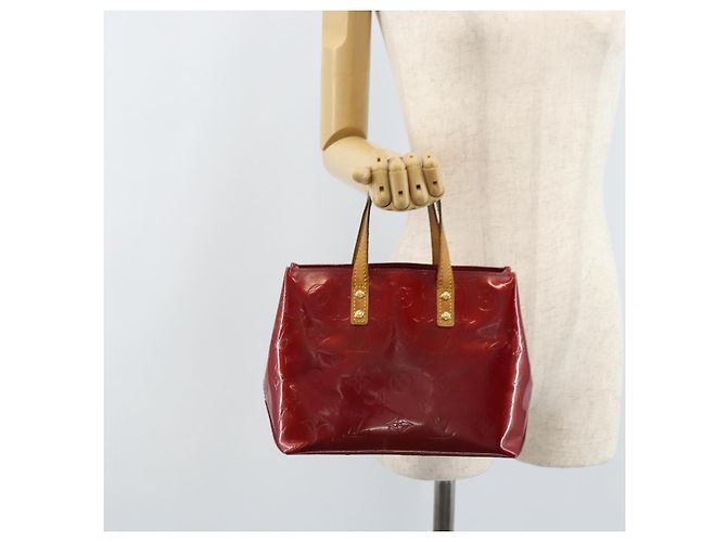 LOUIS VUITTON Borsa a Mano Monogram Vernis Reade PM Pomme D'amour M91990 Auth ka2730 Rosso - vista 23