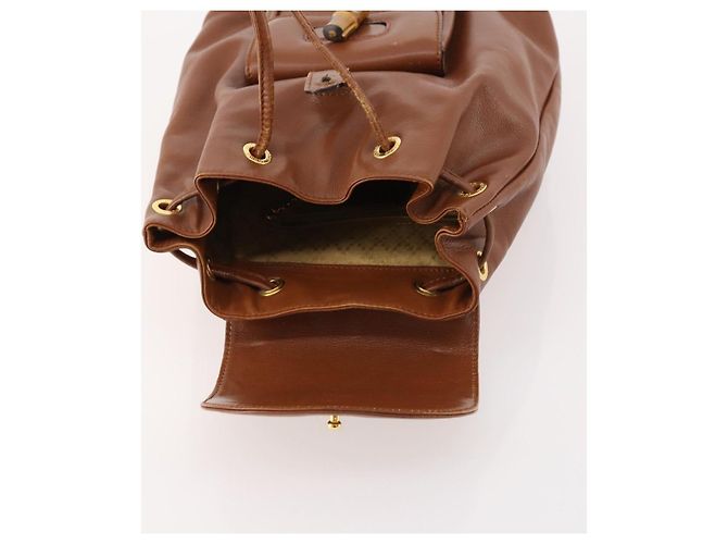 Zaino in pelle Gucci Bamboo marrone oro 003 1705 0030 Auth BA10744 D'oro - vista 18