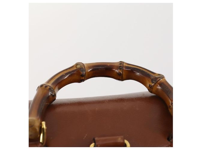 Zaino in pelle Gucci Bamboo marrone oro 003 1705 0030 Auth BA10744 D'oro - vista 8