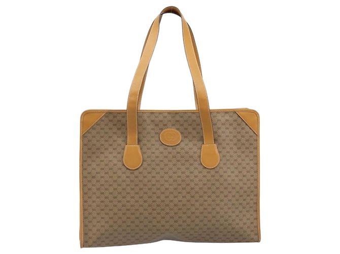 Gucci Borsa tote Micro GG Supreme in PVC beige e oro Auth ki6459 D'oro - vista 2