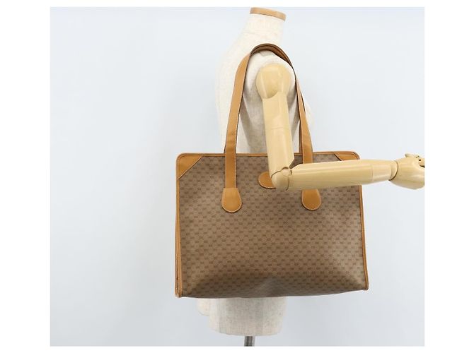 Gucci Borsa tote Micro GG Supreme in PVC beige e oro Auth ki6459 D'oro - vista 23