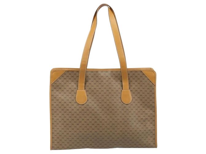Gucci Borsa tote Micro GG Supreme in PVC beige e oro Auth ki6459 D'oro - vista 3