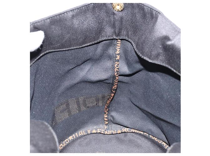 Borsa a mano FENDI in nylon nero Auth 172823 - vista 17