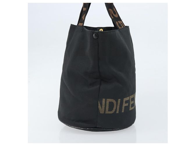 Borsa a mano FENDI in nylon nero Auth 172823 - vista 5
