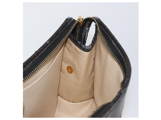 Clutch in tela Zucca FENDI Nero Marrone Auth mr2022 - vista 16