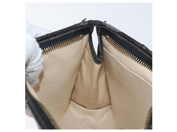 Clutch in tela Zucca FENDI Nero Marrone Auth mr2022 - vista 17