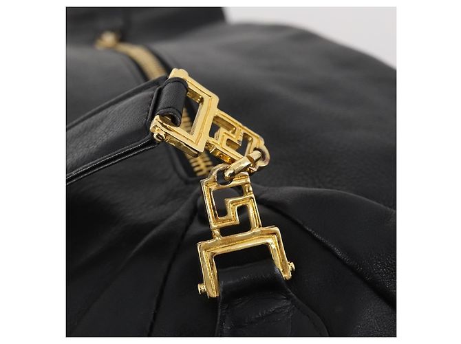 Borsa a Spalla Gianni Versace in Pelle Nera e Oro Auth BA10749 Nero D'oro - vista 14
