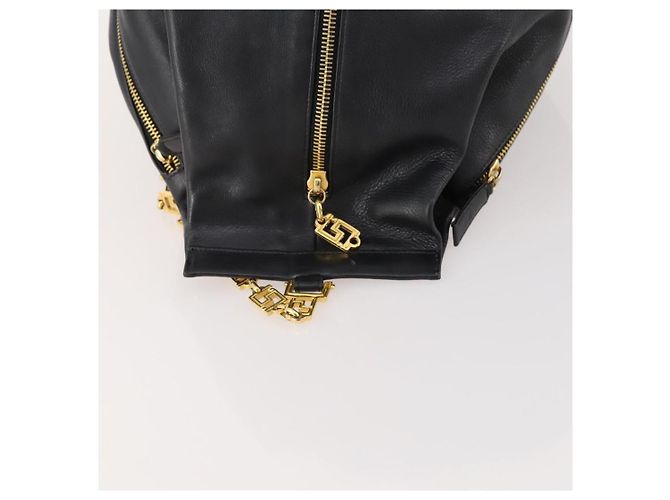 Borsa a Spalla Gianni Versace in Pelle Nera e Oro Auth BA10749 Nero D'oro - vista 6