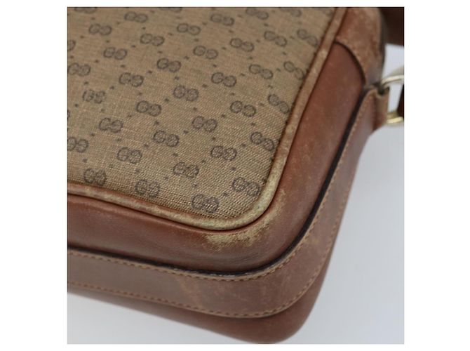 Gucci Sac à épaule Micro GG Supreme en PVC beige et or 001 067 1281 Auth 173586 Doré - vue 10