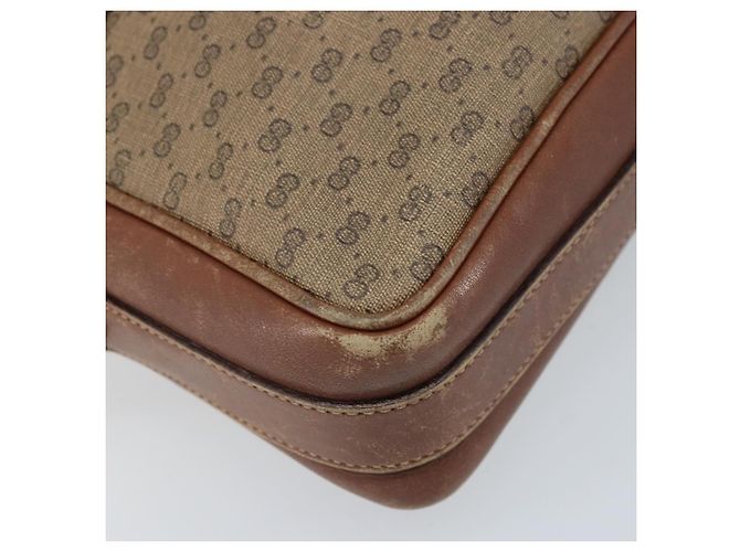 Gucci Sac à épaule Micro GG Supreme en PVC beige et or 001 067 1281 Auth 173586 Doré - vue 11