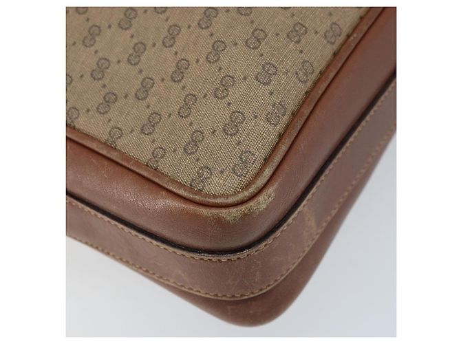 Gucci Sac à épaule Micro GG Supreme en PVC beige et or 001 067 1281 Auth 173586 Doré - vue 13