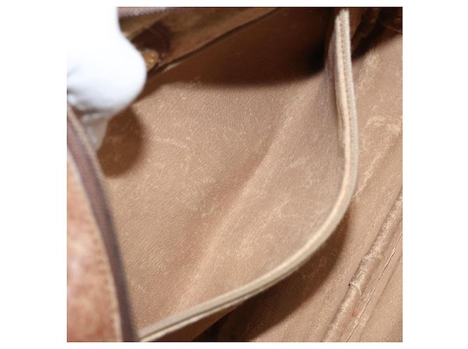 Gucci Sac à épaule Micro GG Supreme en PVC beige et or 001 067 1281 Auth 173586 Doré - vue 22