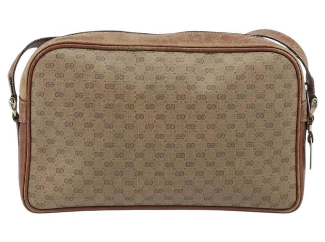 Gucci Sac à épaule Micro GG Supreme en PVC beige et or 001 067 1281 Auth 173586 Doré - vue 3