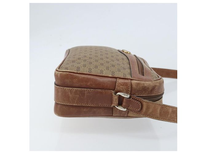 Gucci Sac à épaule Micro GG Supreme en PVC beige et or 001 067 1281 Auth 173586 Doré - vue 4