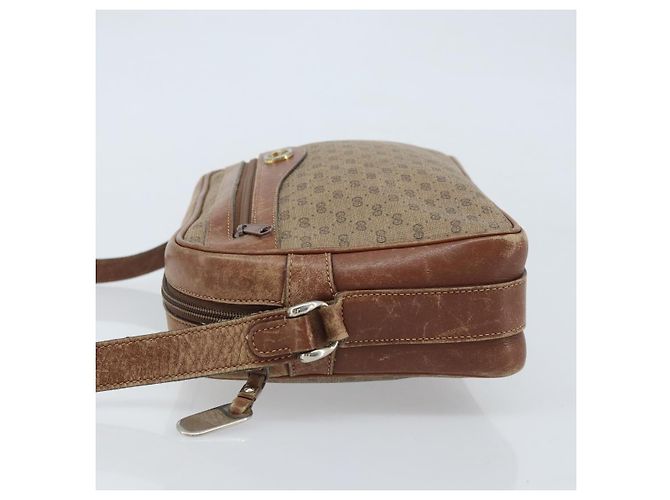 Gucci Sac à épaule Micro GG Supreme en PVC beige et or 001 067 1281 Auth 173586 Doré - vue 5