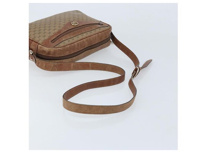 Gucci Sac à épaule Micro GG Supreme en PVC beige et or 001 067 1281 Auth 173586 Doré - vue 7
