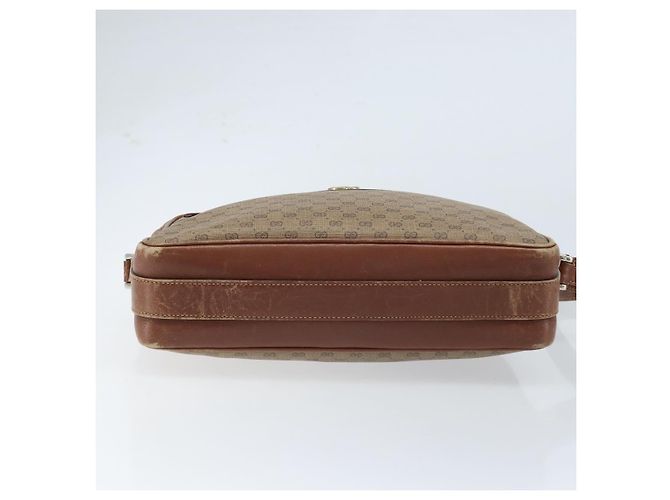 Gucci Sac à épaule Micro GG Supreme en PVC beige et or 001 067 1281 Auth 173586 Doré - vue 9