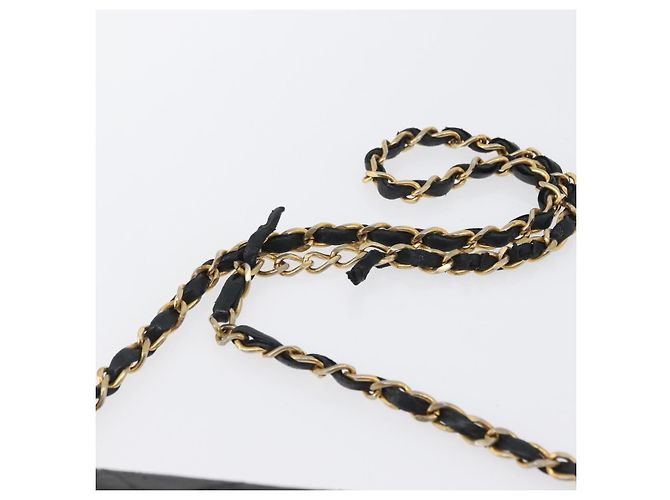 CHANEL Borsa a Spalla Matelassé in Pelle di Agnello Nera Oro CC Auth bs33642 Nero D'oro - vista 8