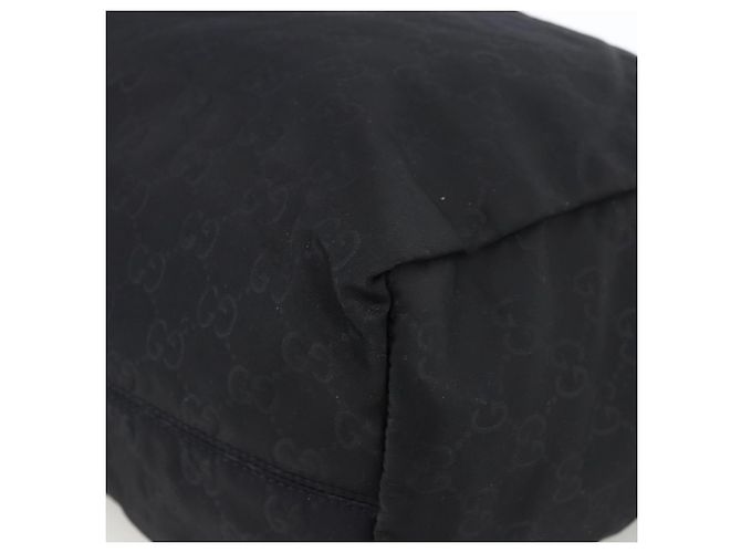 Borsa tote in tela GG Gucci in nylon nero e oro 282439 Auth BA10417 D'oro - vista 10