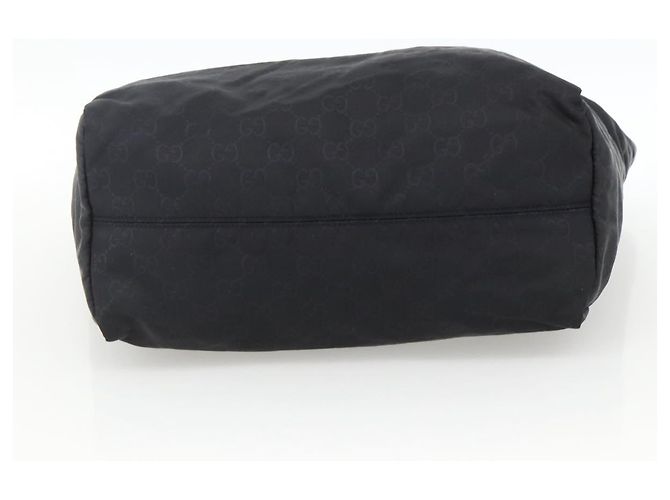 Borsa tote in tela GG Gucci in nylon nero e oro 282439 Auth BA10417 D'oro - vista 9