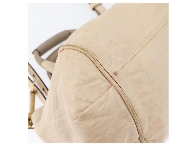Chloé Borsa a mano in pelle Chloe Etel 2 vie beige oro Auth am10775 D'oro - vista 12