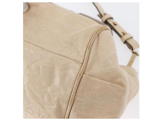 Chloé Borsa a mano in pelle Chloe Etel 2 vie beige oro Auth am10775 D'oro - vista 13