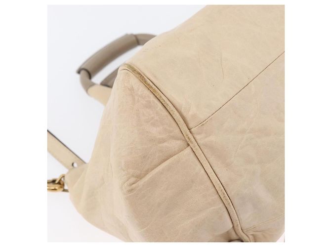 Chloé Borsa a mano in pelle Chloe Etel 2 vie beige oro Auth am10775 D'oro - vista 14