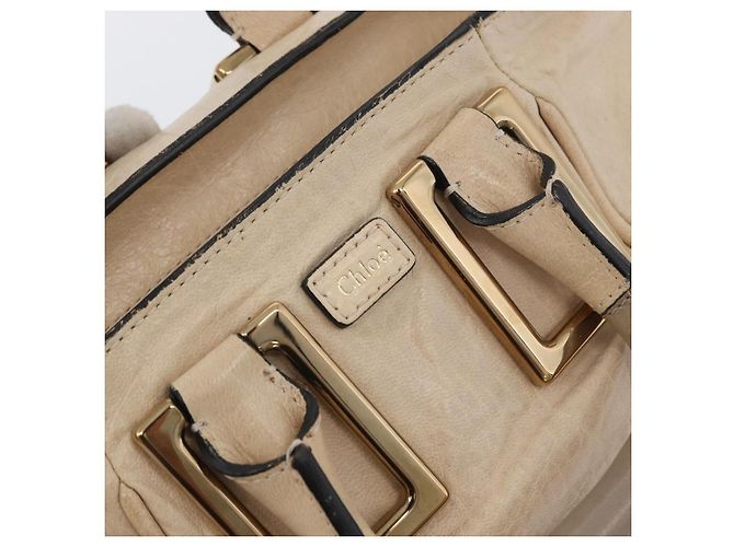 Chloé Borsa a mano in pelle Chloe Etel 2 vie beige oro Auth am10775 D'oro - vista 16