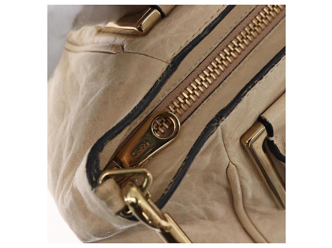 Chloé Borsa a mano in pelle Chloe Etel 2 vie beige oro Auth am10775 D'oro - vista 17