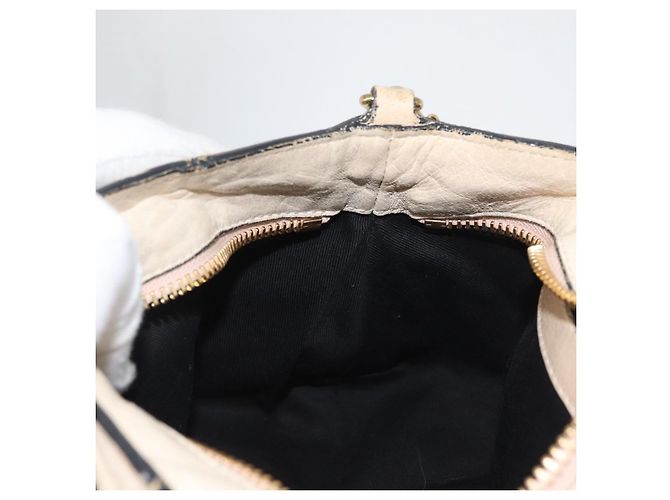 Chloé Borsa a mano in pelle Chloe Etel 2 vie beige oro Auth am10775 D'oro - vista 21