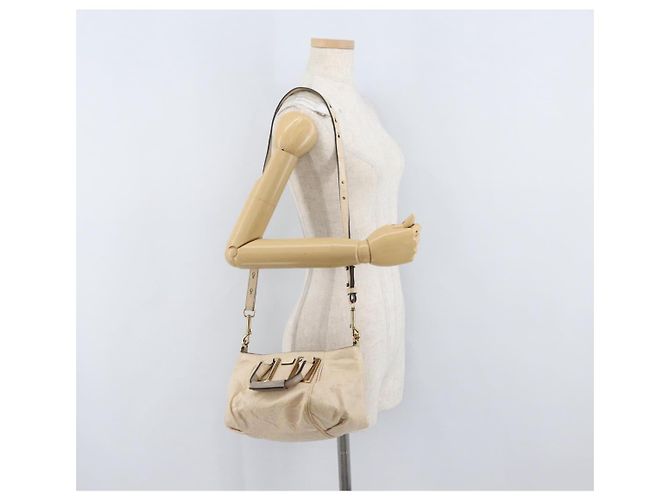 Chloé Borsa a mano in pelle Chloe Etel 2 vie beige oro Auth am10775 D'oro - vista 24