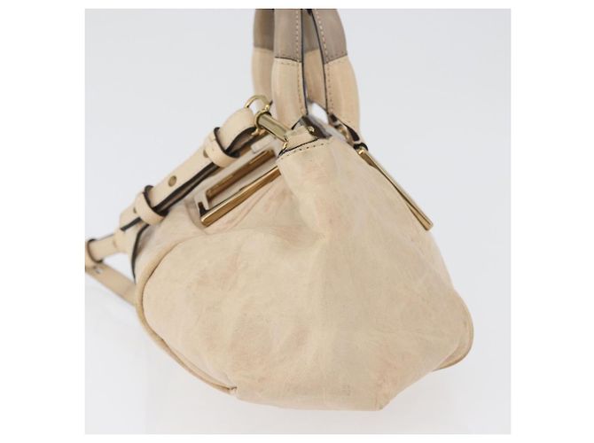Chloé Borsa a mano in pelle Chloe Etel 2 vie beige oro Auth am10775 D'oro - vista 4