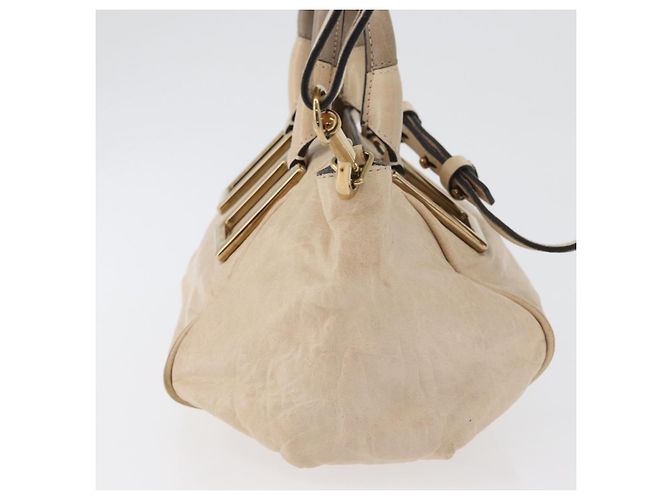 Chloé Borsa a mano in pelle Chloe Etel 2 vie beige oro Auth am10775 D'oro - vista 5