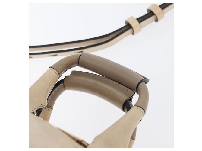 Chloé Borsa a mano in pelle Chloe Etel 2 vie beige oro Auth am10775 D'oro - vista 8
