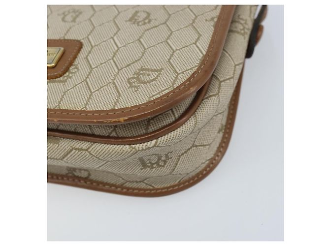 Borsa a Spalla in Tela Honeycomb PVC Beige Oro Auth ka2785 Christian Dior - vista 10