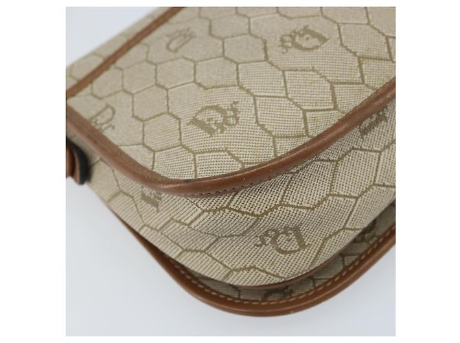 Borsa a Spalla in Tela Honeycomb PVC Beige Oro Auth ka2785 Christian Dior - vista 13